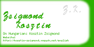 zsigmond kosztin business card